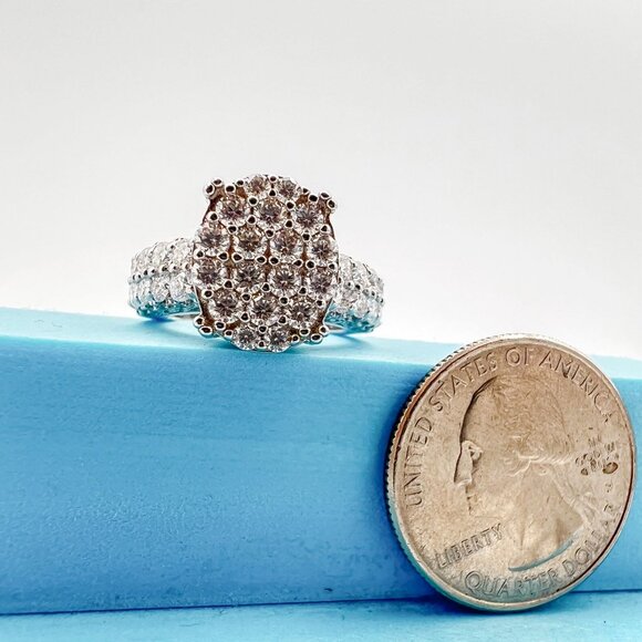 925 Sterling Sliver Moissanite Wedding/Engagement Ring, 2.52ctw VVS Stones Hip H - Picture 6 of 6